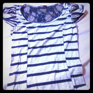 Papaya Lacy Striped Shirt
